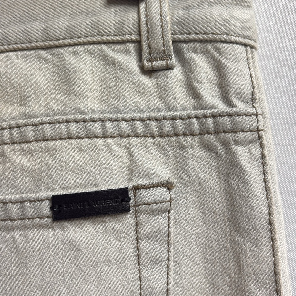 SAINT LAURENT Carrot Fit Denim Jeans Grey Off White Size 28 NWT - Picture 9 of 12